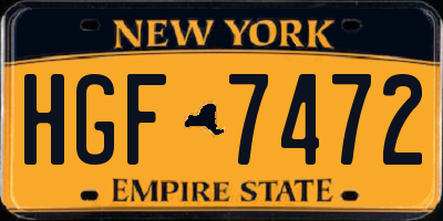 NY license plate HGF7472