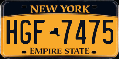 NY license plate HGF7475