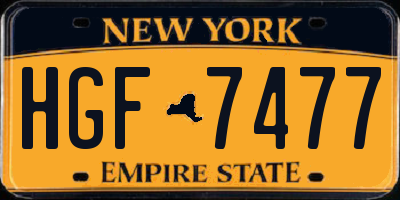 NY license plate HGF7477