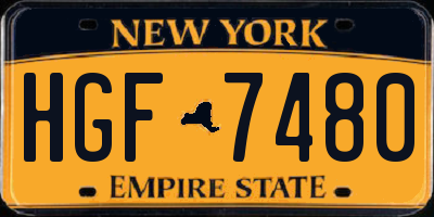 NY license plate HGF7480