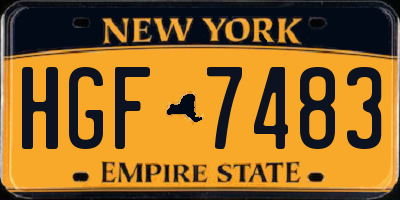 NY license plate HGF7483