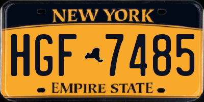 NY license plate HGF7485