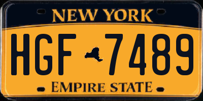 NY license plate HGF7489
