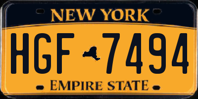NY license plate HGF7494