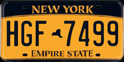NY license plate HGF7499