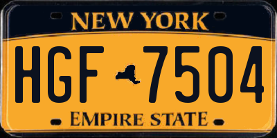NY license plate HGF7504