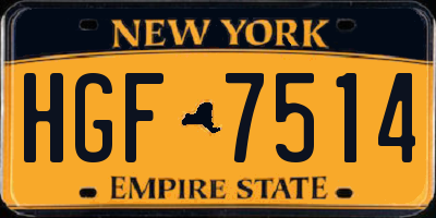 NY license plate HGF7514