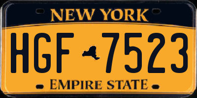 NY license plate HGF7523