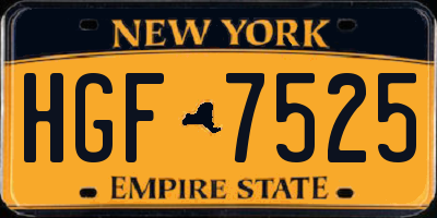 NY license plate HGF7525