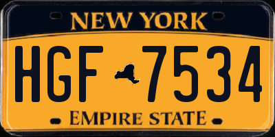 NY license plate HGF7534