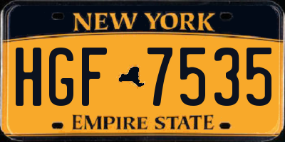 NY license plate HGF7535