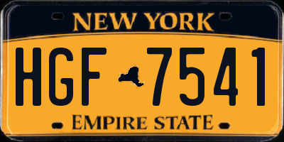 NY license plate HGF7541