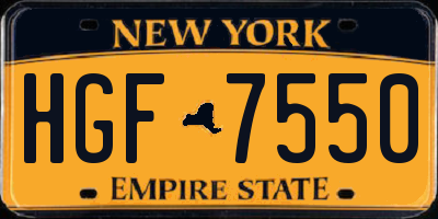 NY license plate HGF7550