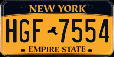 NY license plate HGF7554