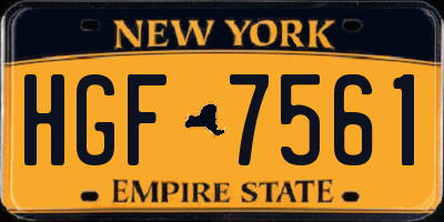 NY license plate HGF7561