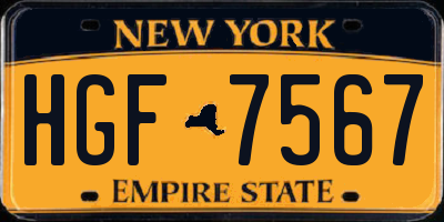 NY license plate HGF7567