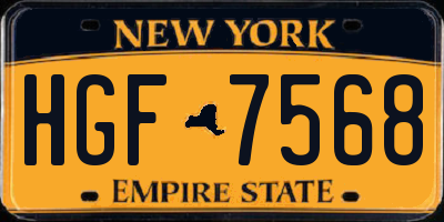 NY license plate HGF7568