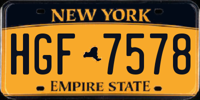 NY license plate HGF7578