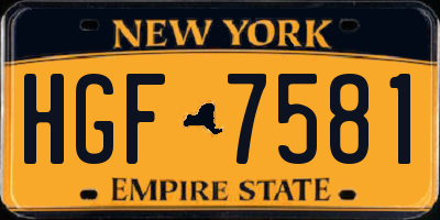 NY license plate HGF7581