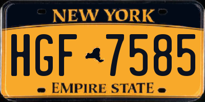 NY license plate HGF7585