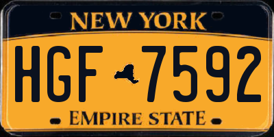 NY license plate HGF7592