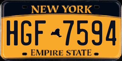 NY license plate HGF7594