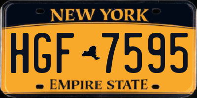 NY license plate HGF7595