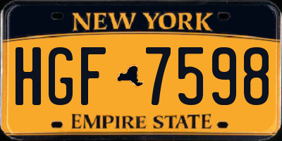 NY license plate HGF7598