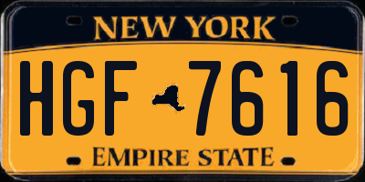 NY license plate HGF7616