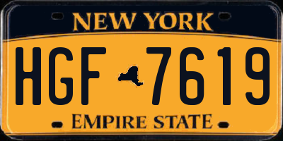 NY license plate HGF7619