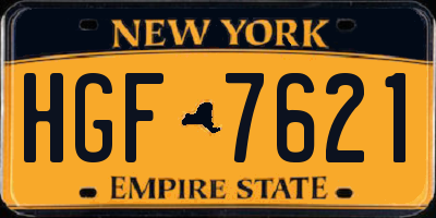 NY license plate HGF7621