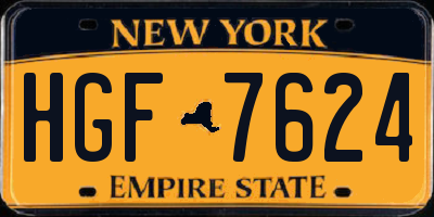 NY license plate HGF7624