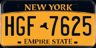 NY license plate HGF7625