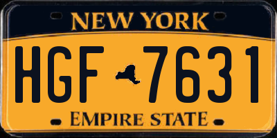 NY license plate HGF7631