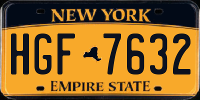 NY license plate HGF7632