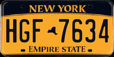NY license plate HGF7634