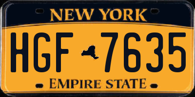 NY license plate HGF7635