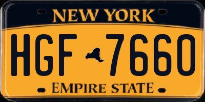 NY license plate HGF7660