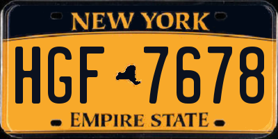 NY license plate HGF7678