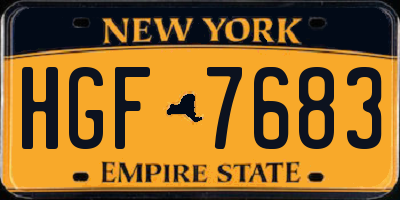 NY license plate HGF7683