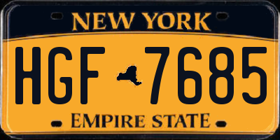 NY license plate HGF7685