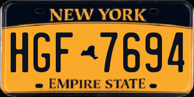 NY license plate HGF7694