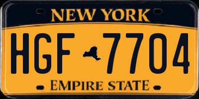 NY license plate HGF7704