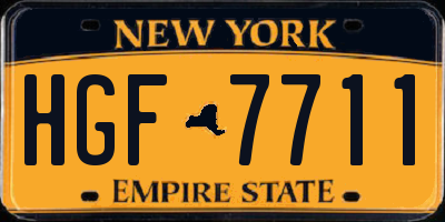 NY license plate HGF7711