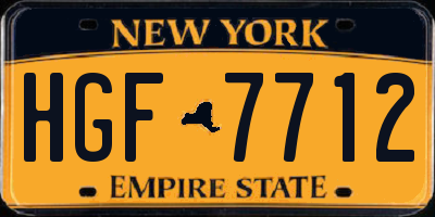 NY license plate HGF7712
