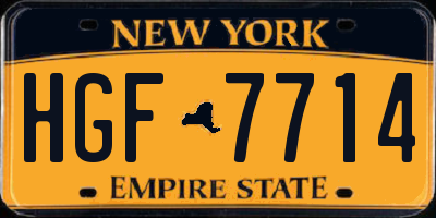 NY license plate HGF7714
