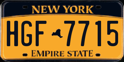 NY license plate HGF7715