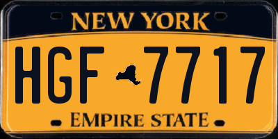 NY license plate HGF7717