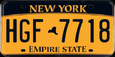 NY license plate HGF7718