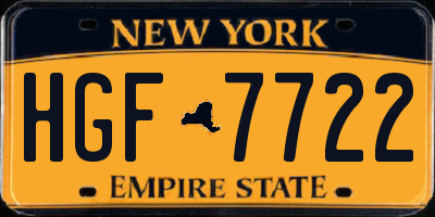 NY license plate HGF7722